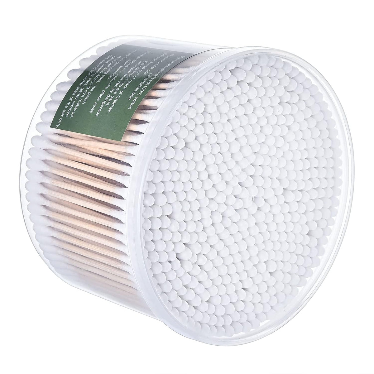 MONCOM 500 Count Double Round Thick Tips Cotton Swabs, Strong Bamboo Sticks