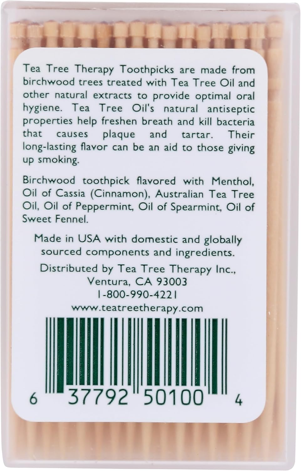 Tea Tree Therapy, Toothpicks Mint Tea Tree, 100 Count