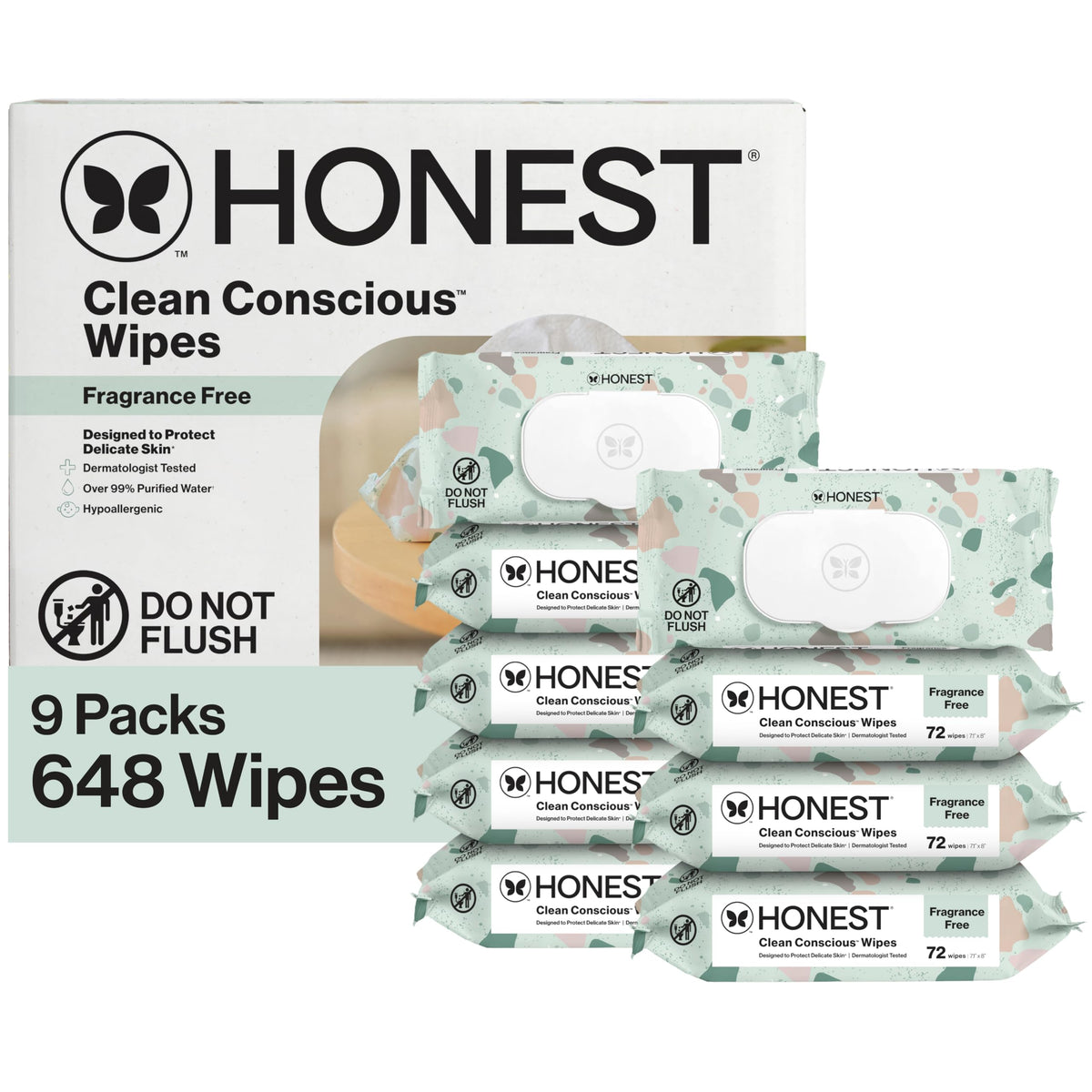 The Honest Company Multi-Use Baby Wipes, Balance Blues, 288 Count