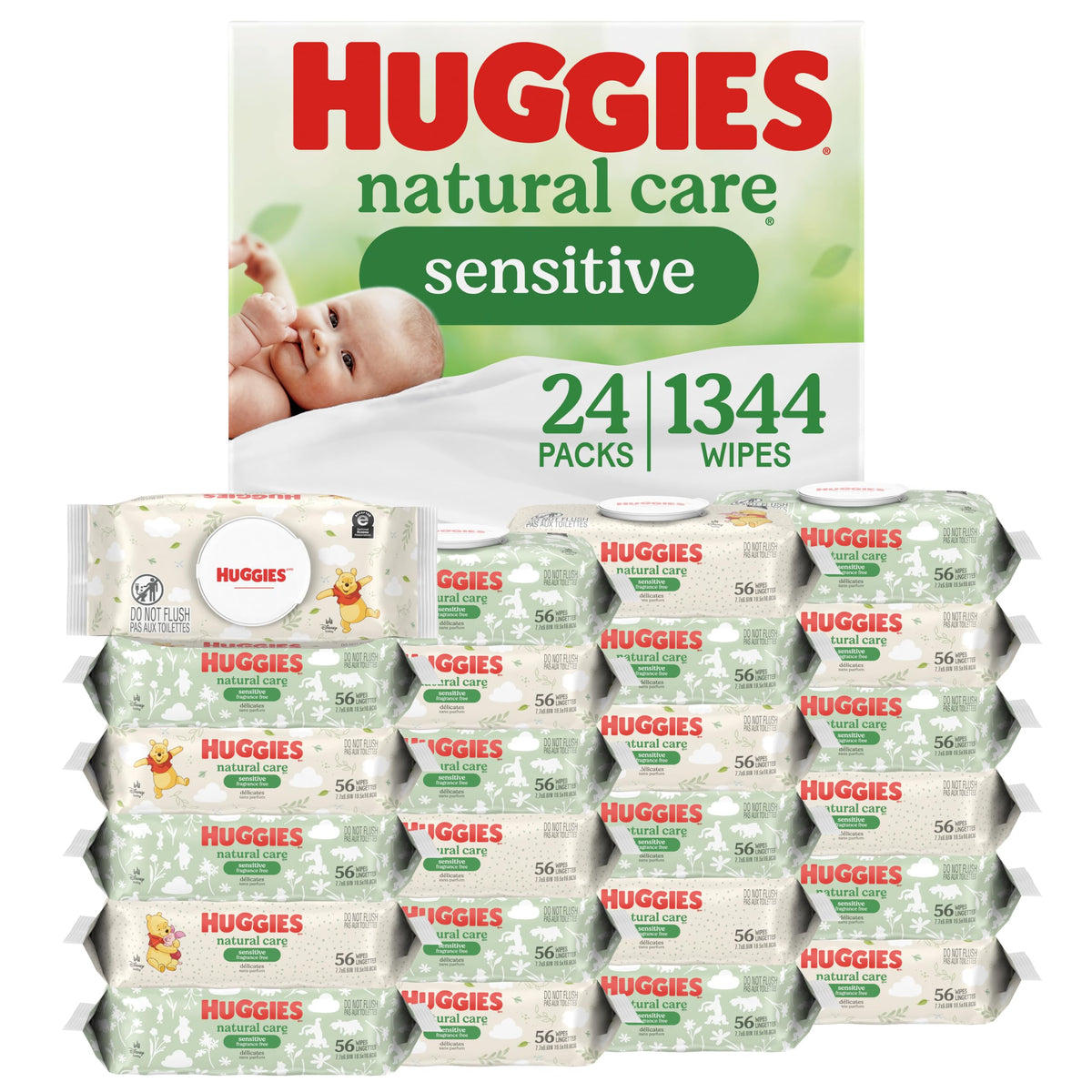 Huggies Natural Care Sensitive Baby Wipes, Unscented, 10 Packs, 560 Wipes