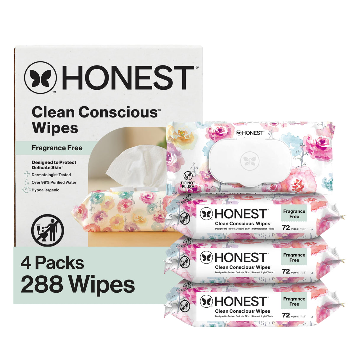 The Honest Company Multi-Use Baby Wipes, Balance Blues, 288 Count
