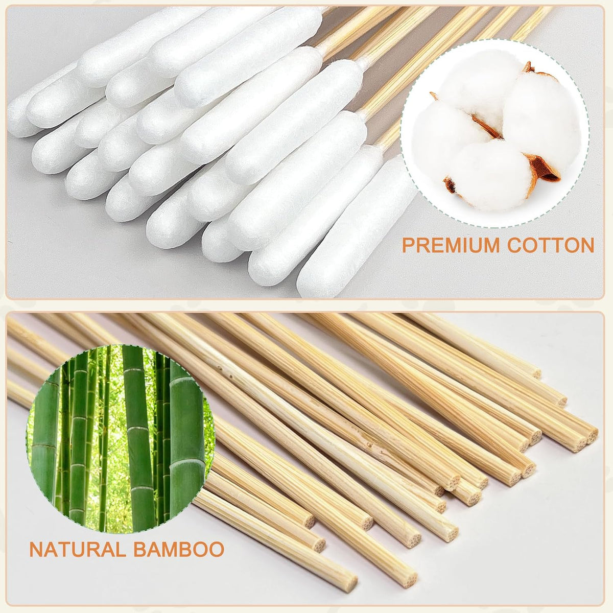 100 PCS Professional Dog Ear Cleaning Swabs - 6-inch Large Cotton Swabs