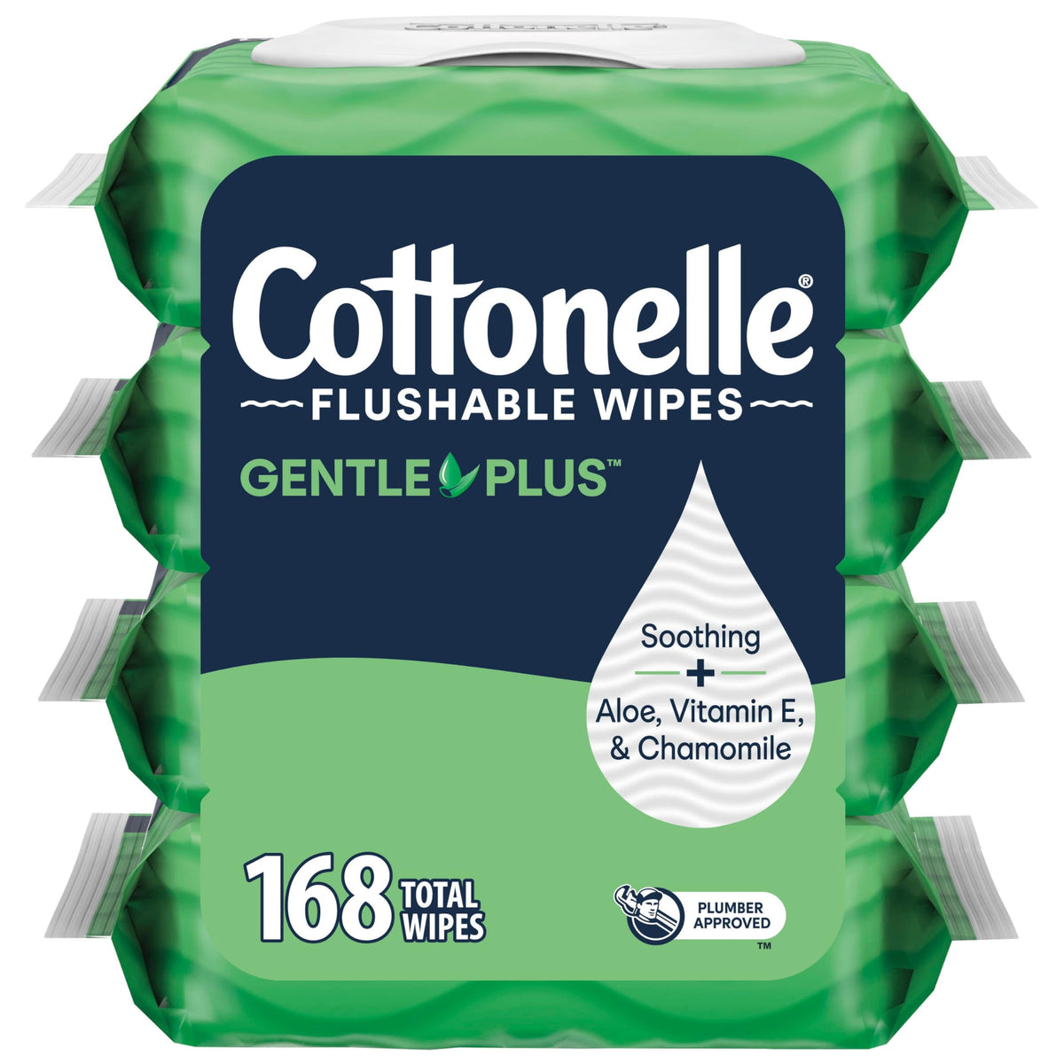 Cottonelle Fragrance Free Flushable Wipes, 8 Packs, 42 Wipes per Pack