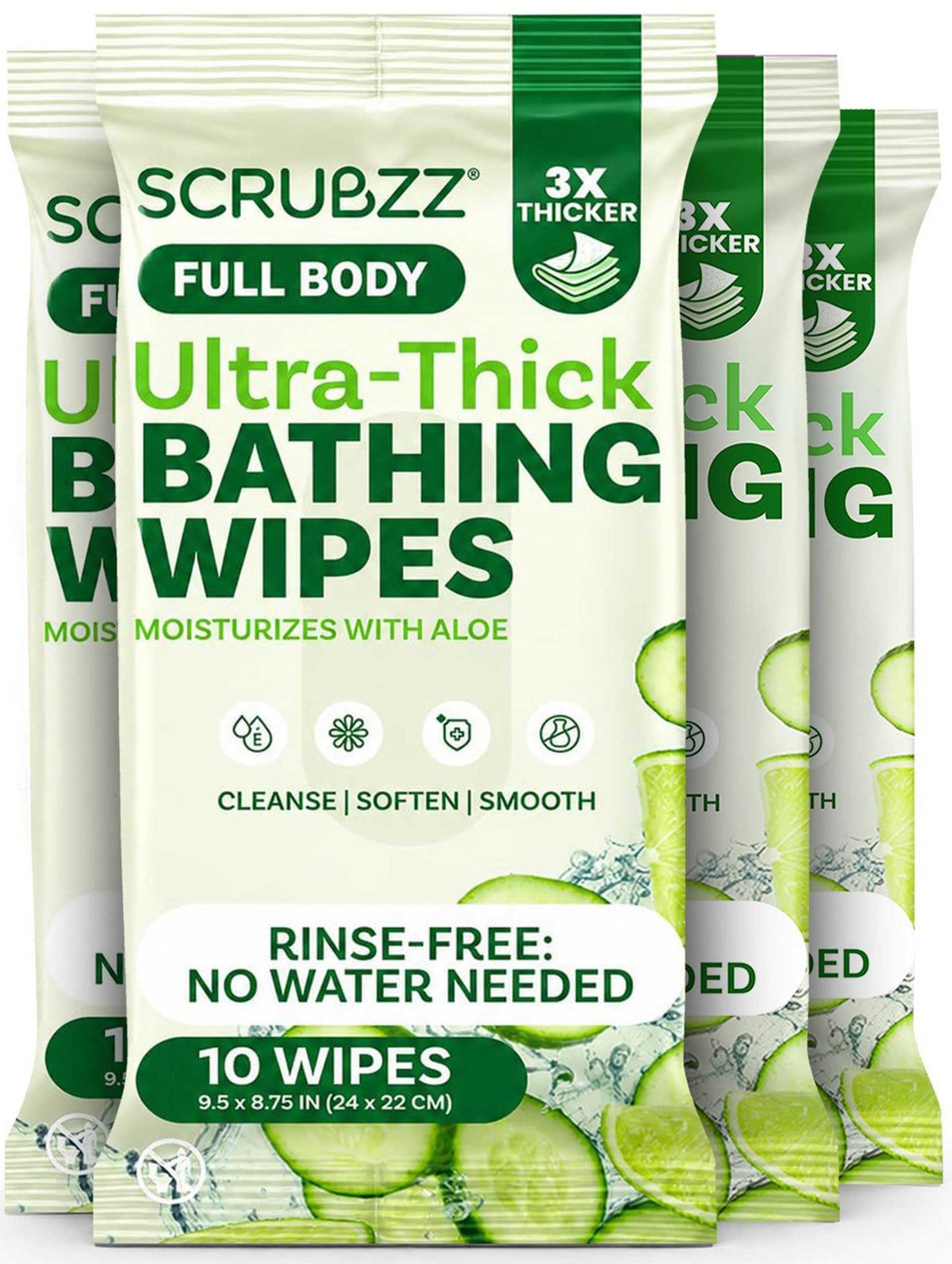 Body Wipes for Adults Bathing No Rinse - Shower Wipes for Men & Women