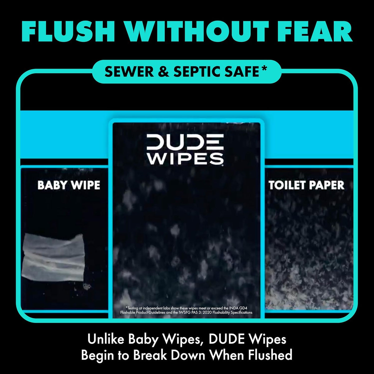 DUDE Wipes Mint Chill Adult Flushable Travel Wipes, Camping, 108 Count