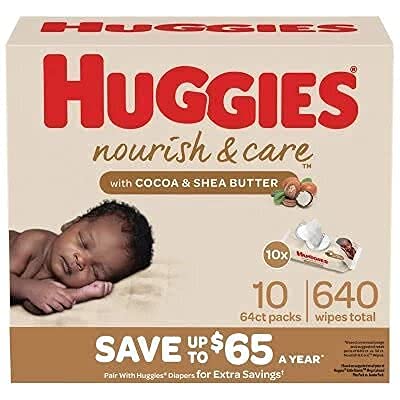 Huggies Nourish Scented Baby Wipes, 10 Packs, 560 Wipes