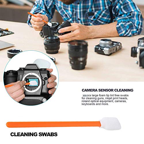 5.11" Foam Cleaning Swabs for Electronics, Cameras, Optics or Inkjet Printers, Foam Swabs, Printhead Cleaning (100 Orange)