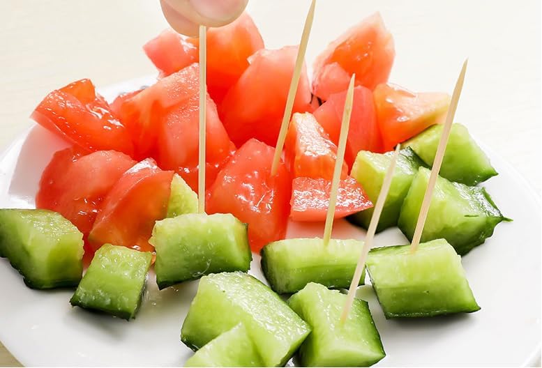 Premium Bamboo Toothpicks Bulk [400 Pcs] Splinter-Free Kitchen Toothpicks