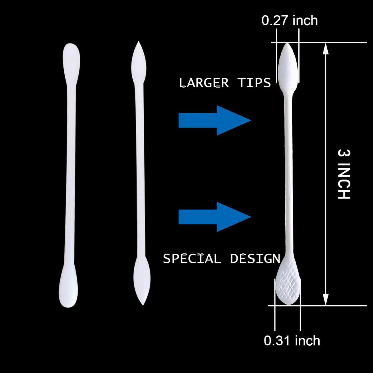 Precision Makeup Cotton Swabs, Double-Ended XL Cotton Buds with Pointed and Flat Tips,Extra Large Cotton Tips Applicator,Excellent Beauty Tools for Effective Makeup and Personal Care,375pcs