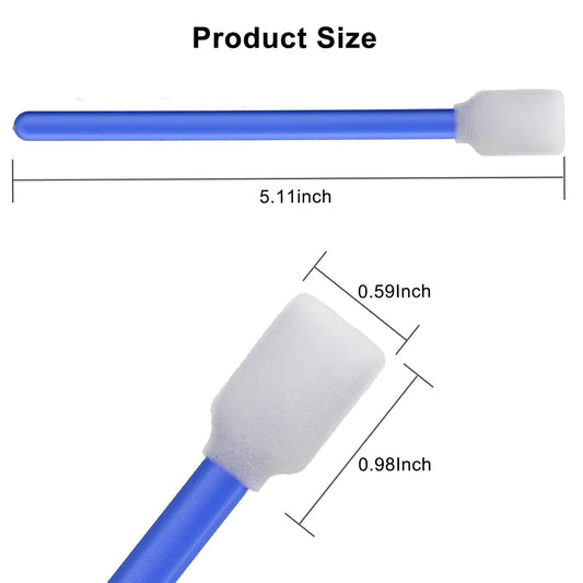 200pcs 5.11" Square Rectangle Foam Cleaning Swab Sticks (Blue)