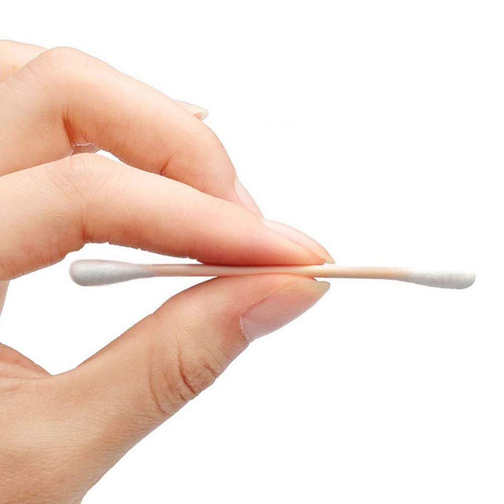 RIKWOG Cotton Swabs, 1200 Count Bamboo Sticks Cotton Swabs Cotton Buds with Wooden Handles For Ears Makeup or Nails Personal Care