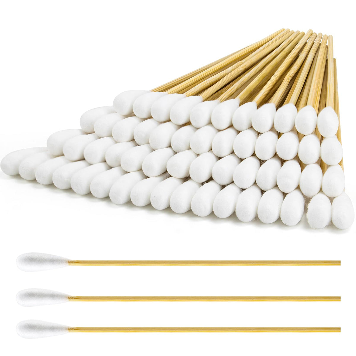 500PCS 6" Cotton Swabs in Storage Box, Long Cotton Swab with Wooden Sticks