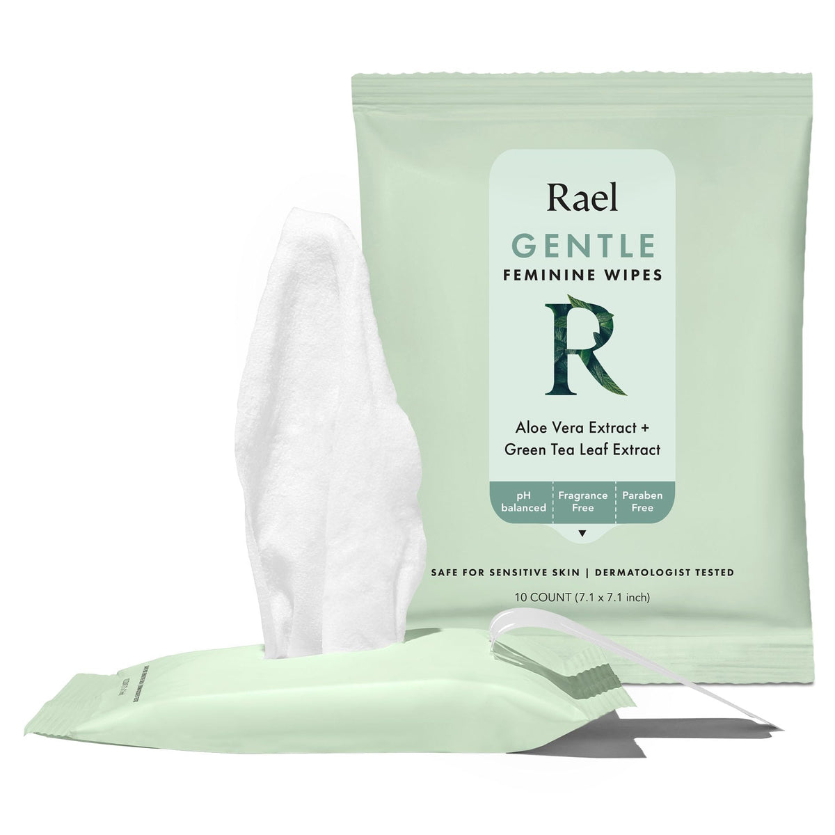Rael Gentle Feminine Wipes, Intimate Care with pH Level, Flushable (40 Ct)