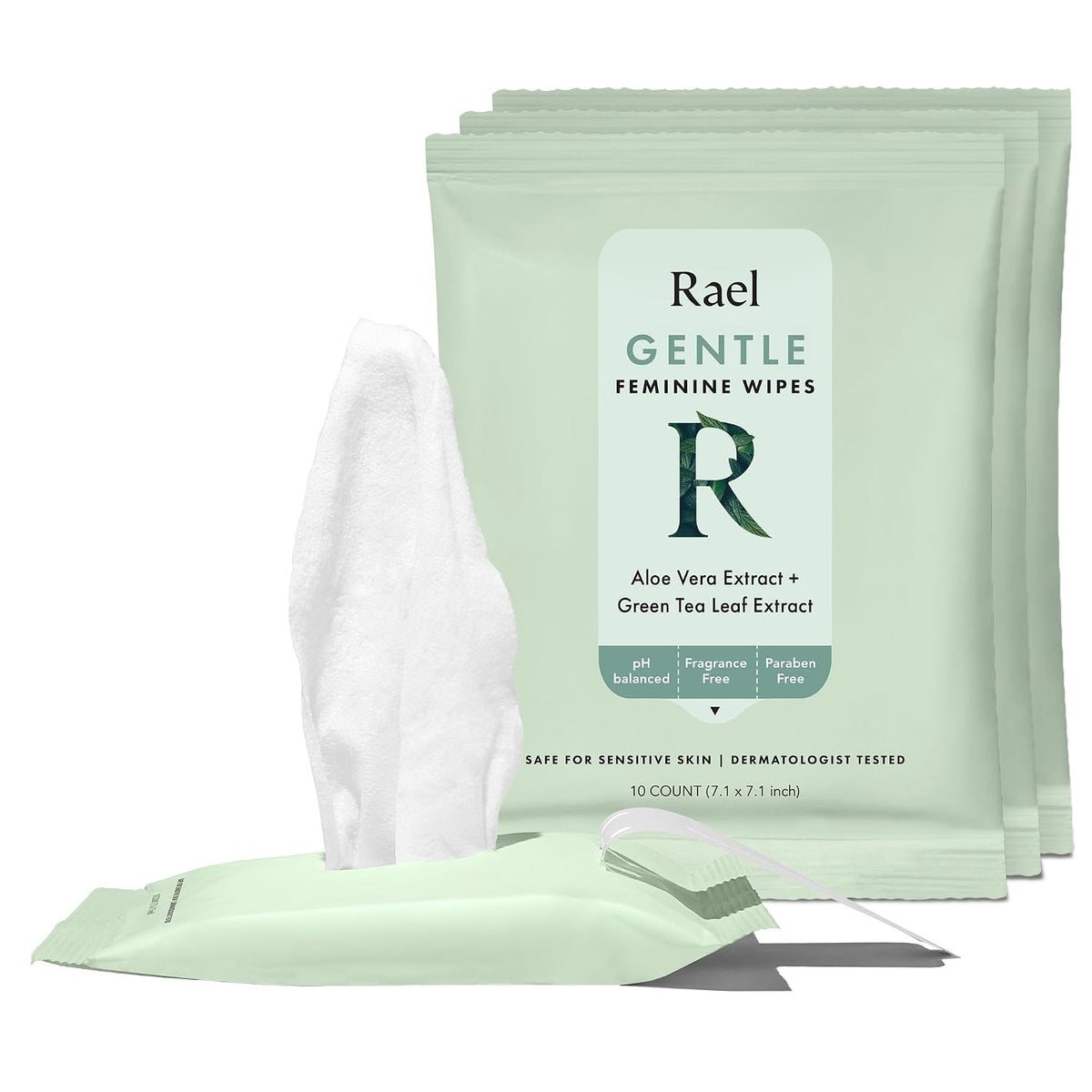Rael Gentle Feminine Wipes, Intimate Care with pH Level, Flushable (40 Ct)