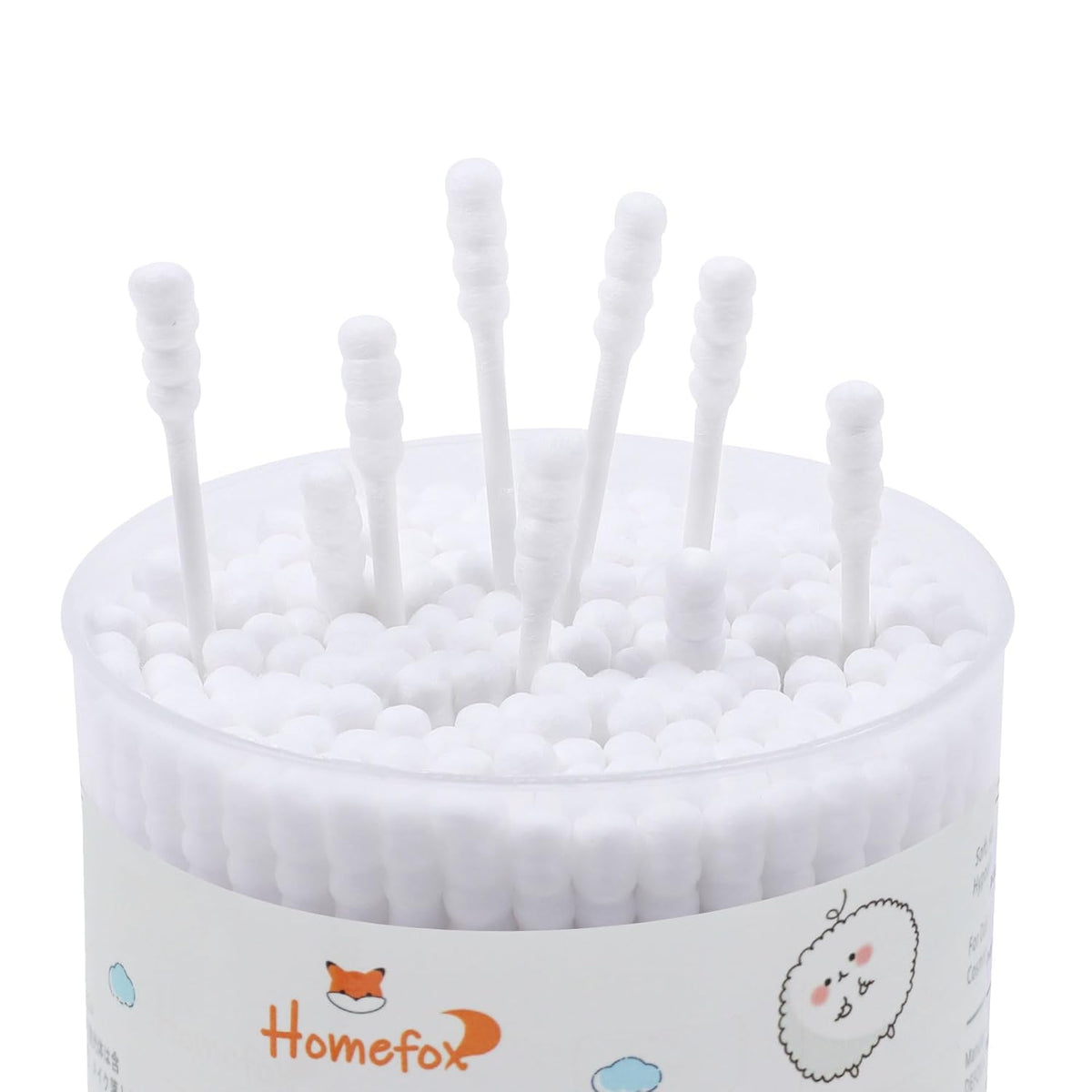 Cotton Swabs Spiral Slim - 400 Count Organic Cotton Buds Double Side Tightly Wrapped Cotton Tips Paper Stick Soft Gentle Lint-Free Cruelty-Free, Round & Spiral (White)