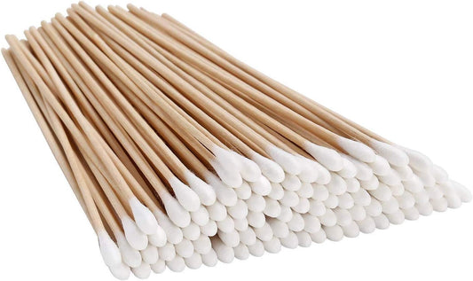 Gmark 6 inch Long Wooden Cotton Swabs (200 Count) - Industrial Grade Cotton Tipped Applicators - Sturdy Birch Wood Sticks Cleaning,Makeup,Pet Care & Electronics - Non-Snap Professional Quality GM1091A