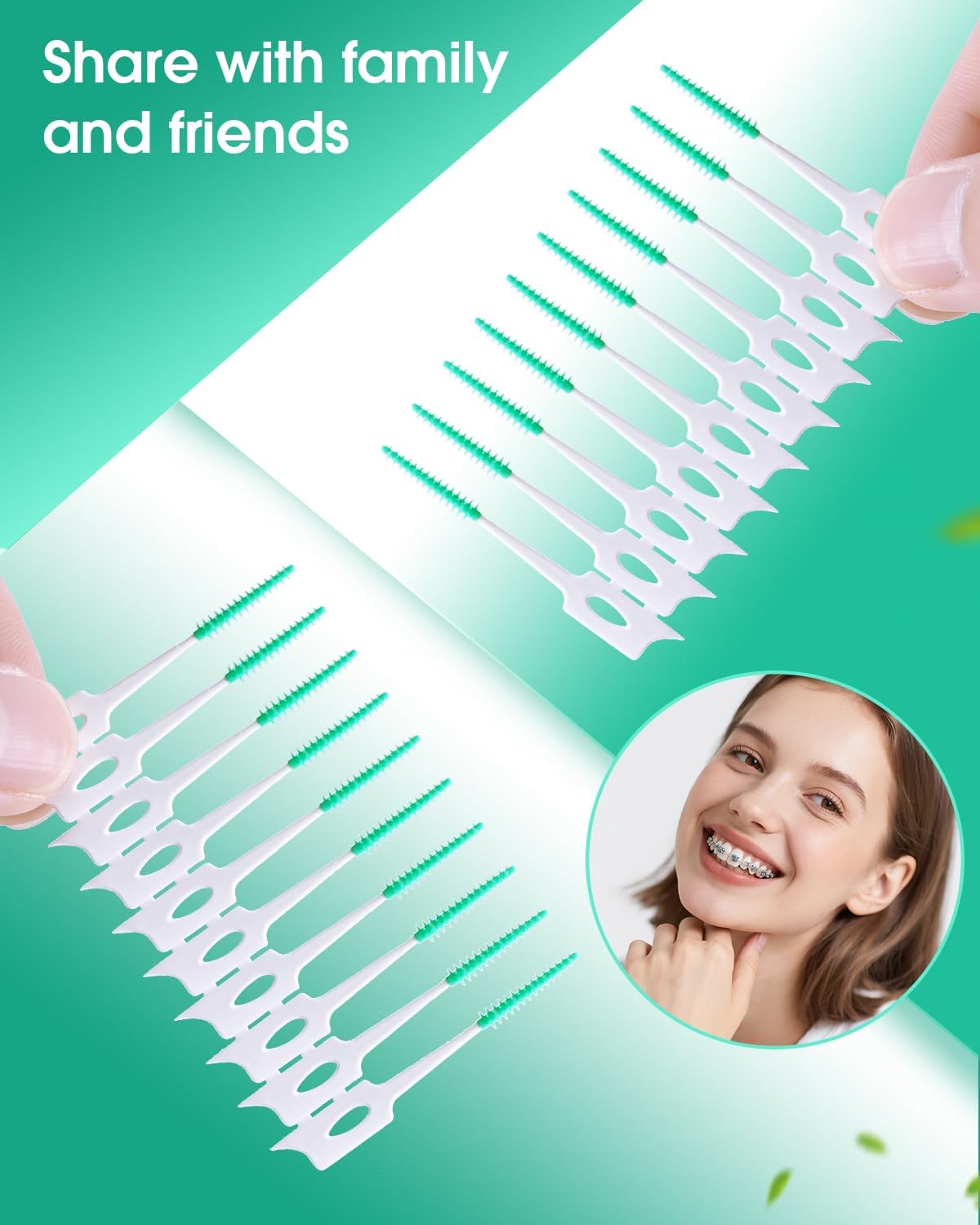 220 PCS Dental Floss Picks, Soft Toothpicks Brush for Teeth, Green