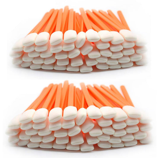 5.11" Foam Cleaning Swabs for Electronics, Cameras, Optics or Inkjet Printers, Foam Swabs, Printhead Cleaning (100 Orange)