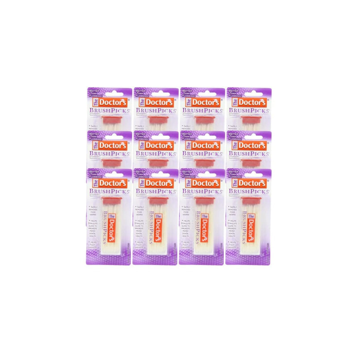 The Doctor's BrushPicks Interdental Toothpicks | 120-Picks per pack | (6-Pack)