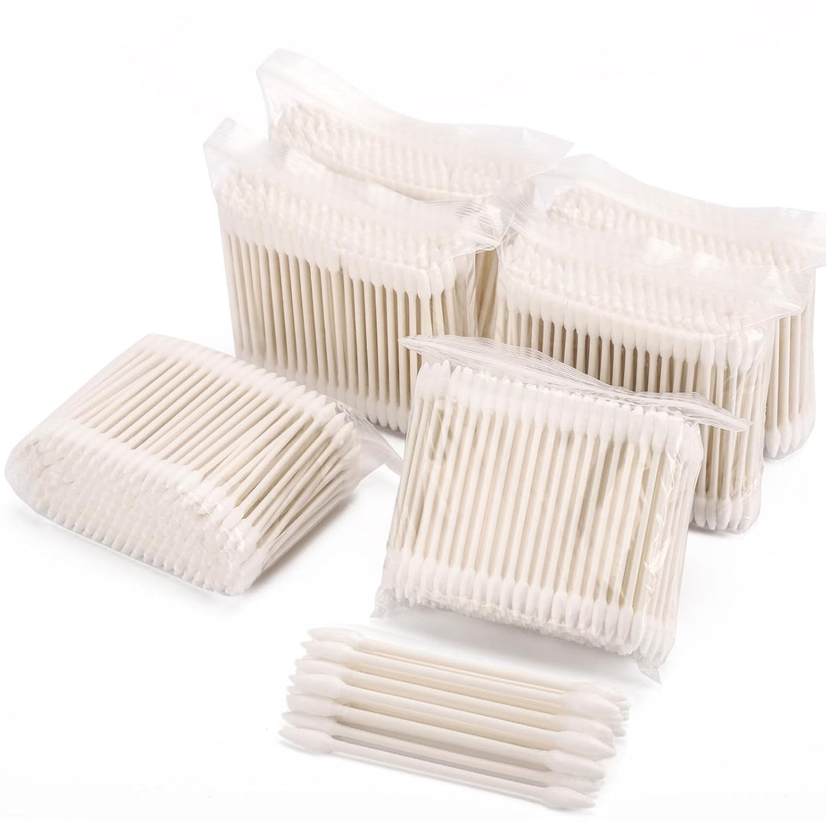 1200 Count 3" Pointed Cotton Swabs Double Precision Tip Cotton Buds with Paper Stick for Makeup
