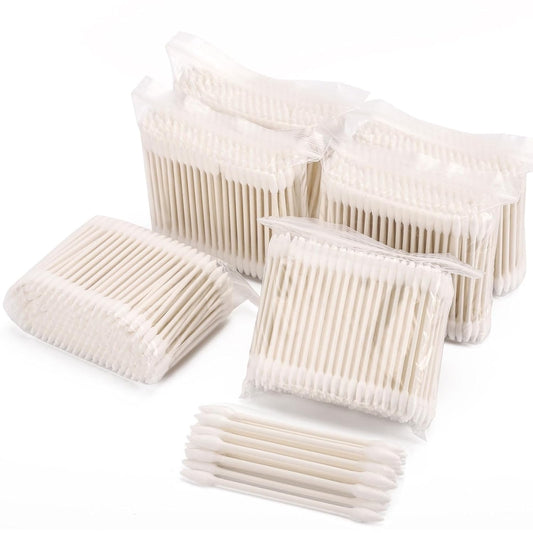 1200 Count 3" Pointed Cotton Swabs Double Precision Tip Cotton Buds with Paper Stick for Makeup