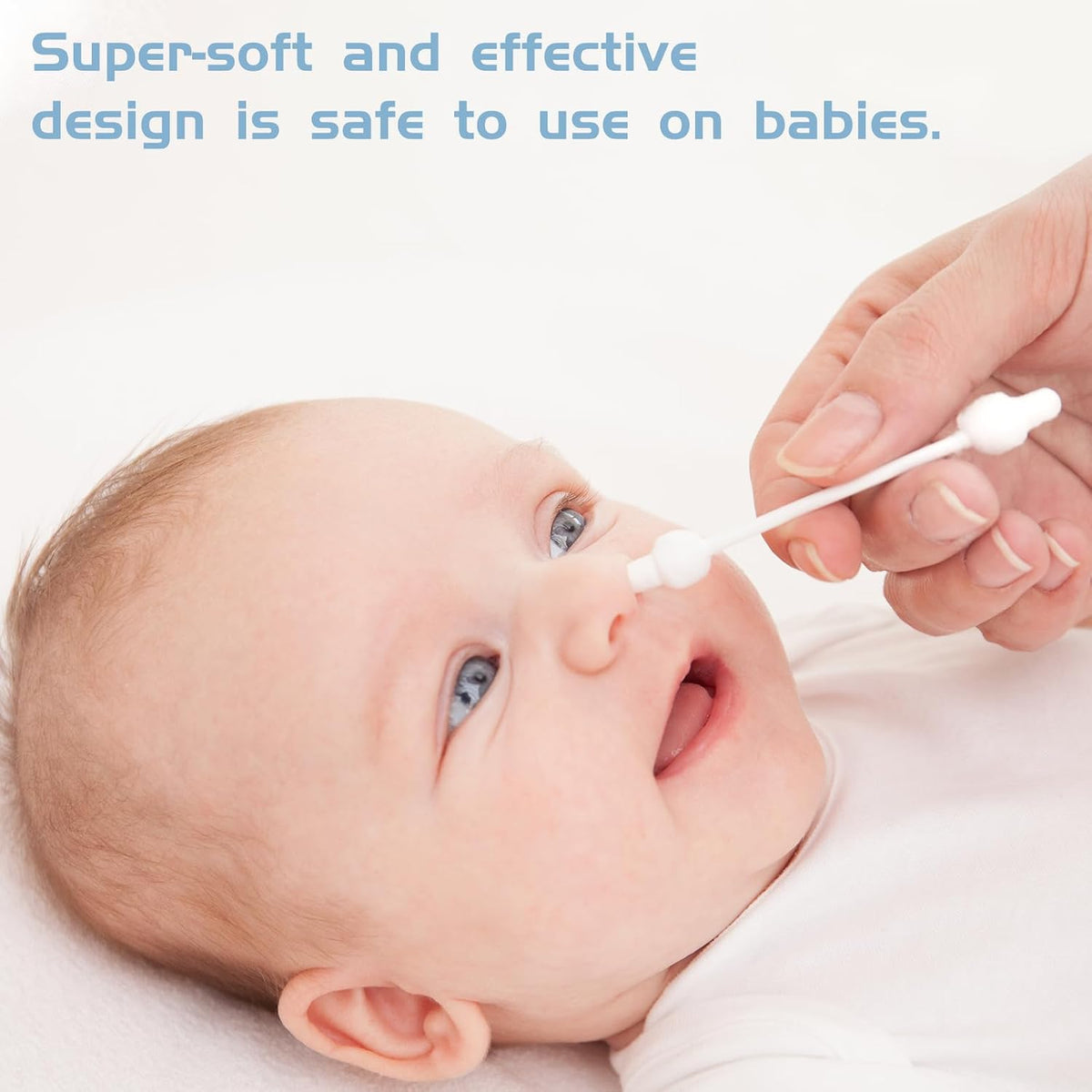 Kids Safety Cotton Swabs with Large Tips for Newborn, Babies,Infants, Kids, Children Baby Cotton Buds with Paper Stick (4 Packs 224 Pcs Total)