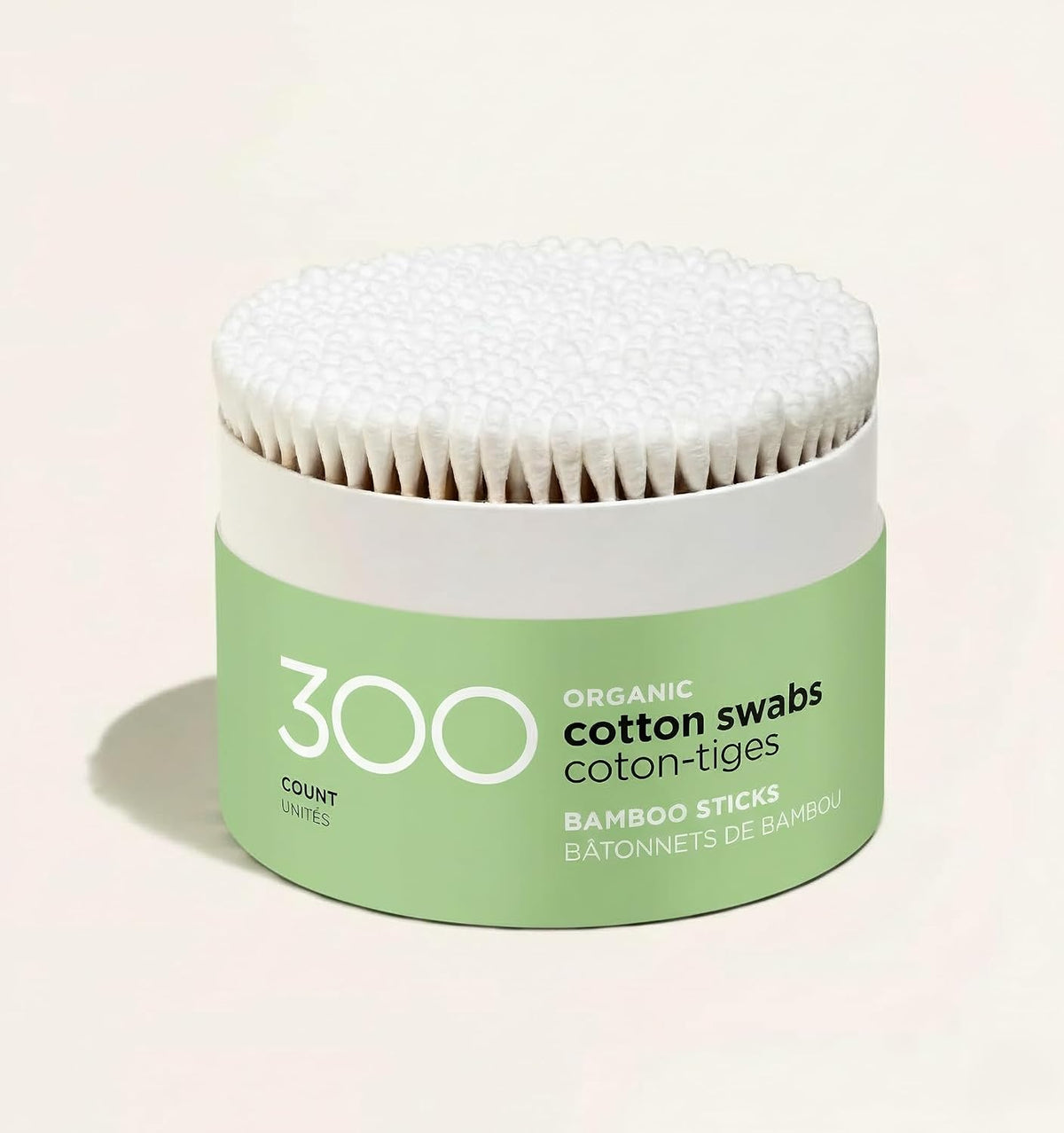 Organic Bamboo Cotton Swabs, 300 Count