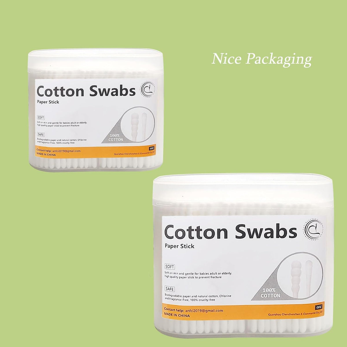 1000 Count Mini Cotton Swabs, Spiral/Round Cotton Swab with Paper Stick for Personal Care and Cleaning