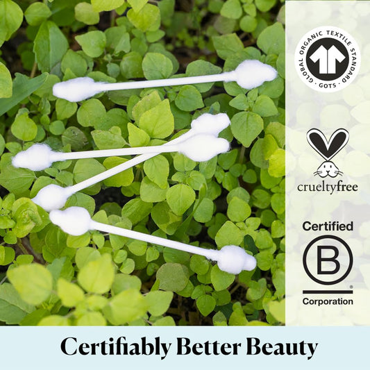 Sky Organics Organic Baby Cotton Swabs 60ct, Baby Safe Tips, Chlorine-Free
