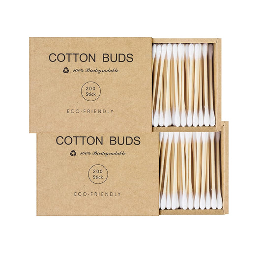 Bamboo Cotton Swabs With Wooden Sticks, Bamboo Cotton Buds For Ears