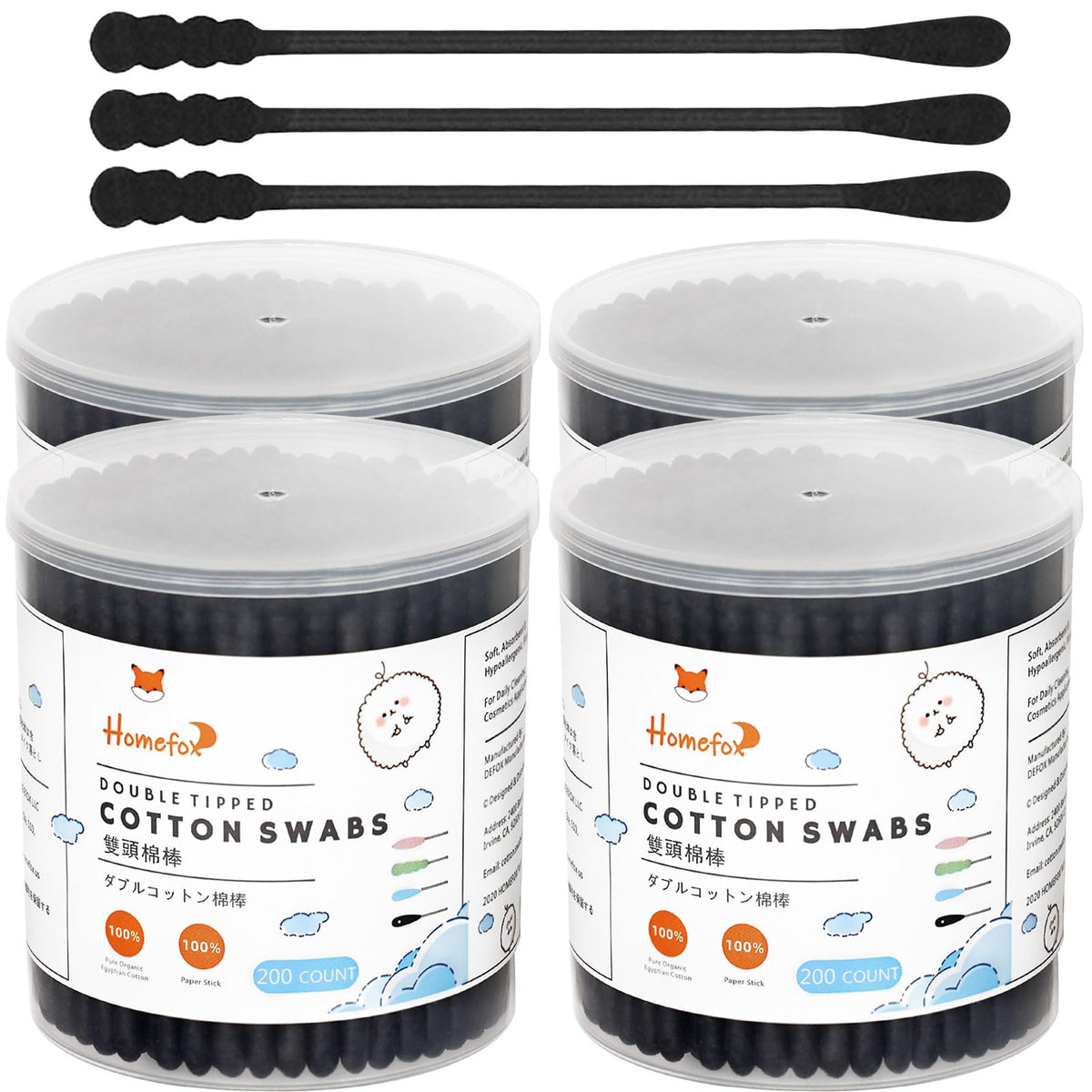 Cotton Swabs Spiral Slim - 400 Count Organic Cotton Buds Double Side Tightly Wrapped Cotton Tips Paper Stick Soft Gentle Lint-Free Cruelty-Free, Round & Spiral (White)