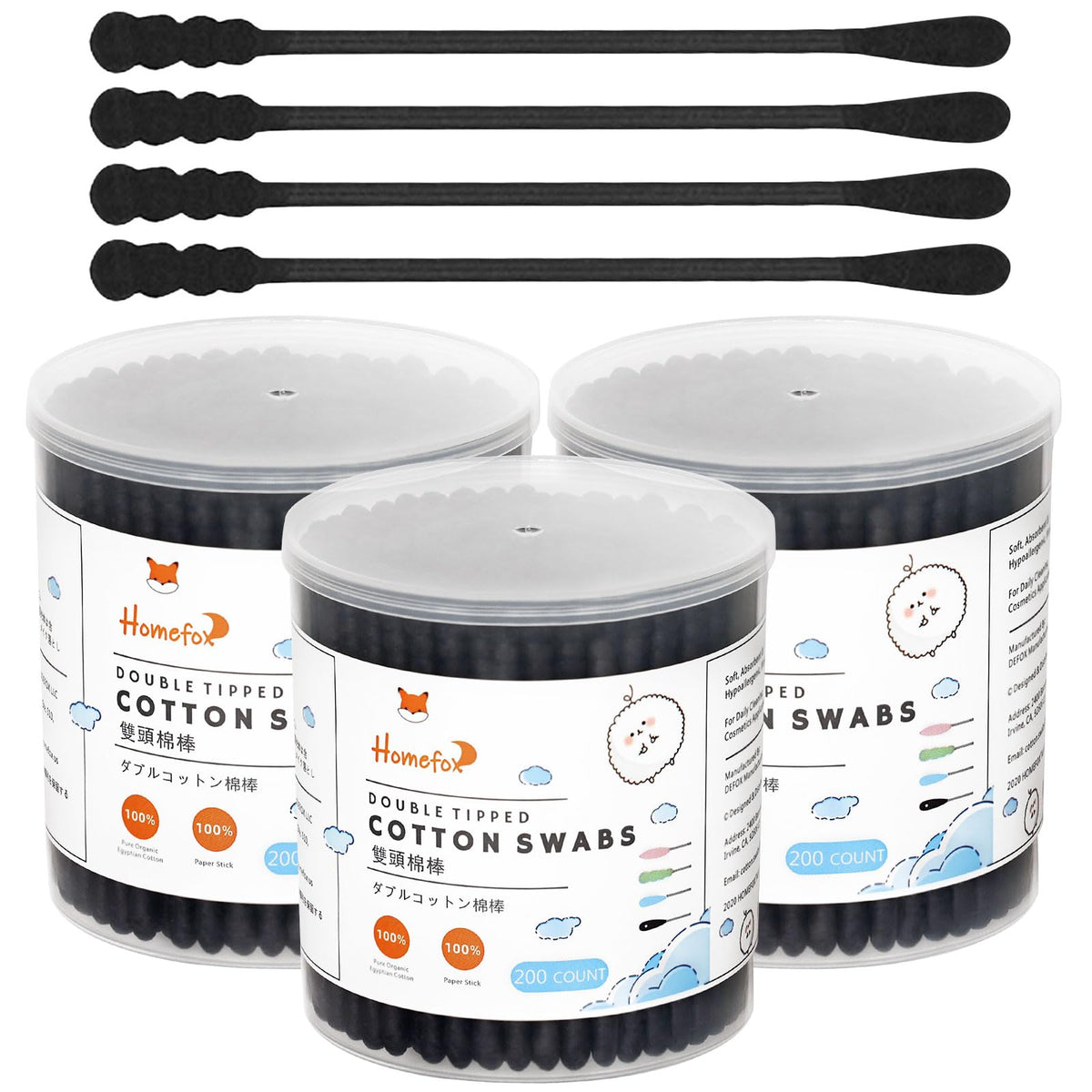 Cotton Swabs Spiral Slim - 400 Count Organic Cotton Buds Double Side Tightly Wrapped Cotton Tips Paper Stick Soft Gentle Lint-Free Cruelty-Free, Round & Spiral (White)