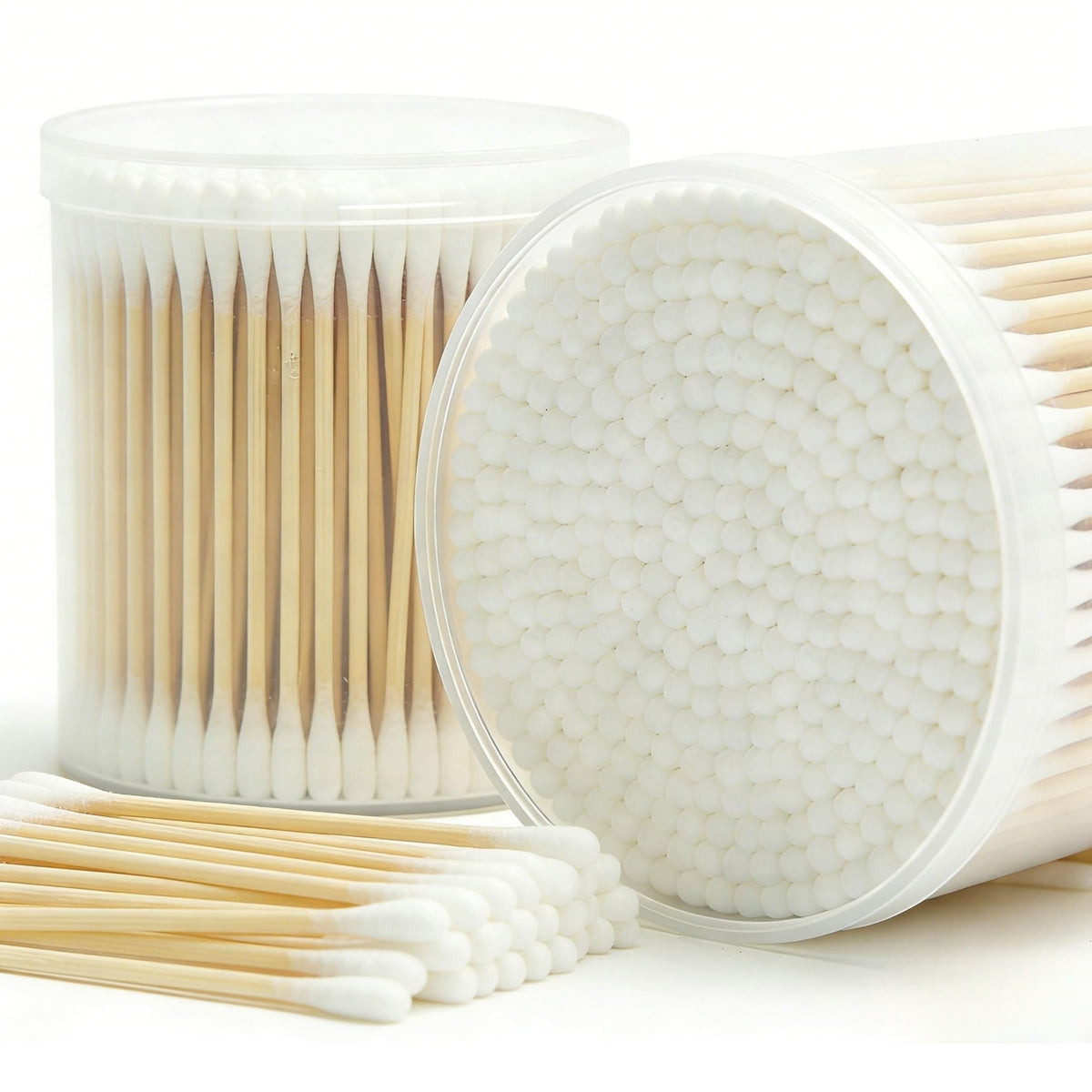 RIKWOG Cotton Swabs, 1200 Count Bamboo Sticks Cotton Swabs Cotton Buds with Wooden Handles For Ears Makeup or Nails Personal Care