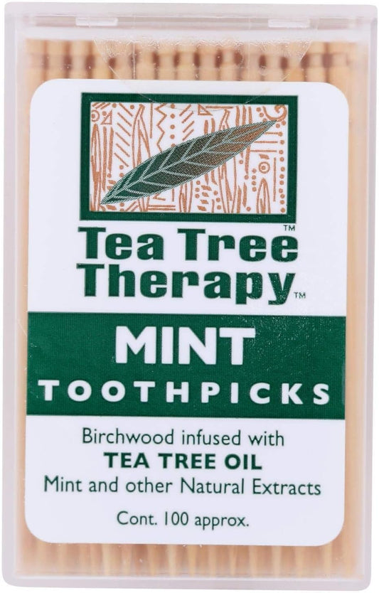 Tea Tree Therapy Toothpicks - 100 Toothpicks - Case of 12
