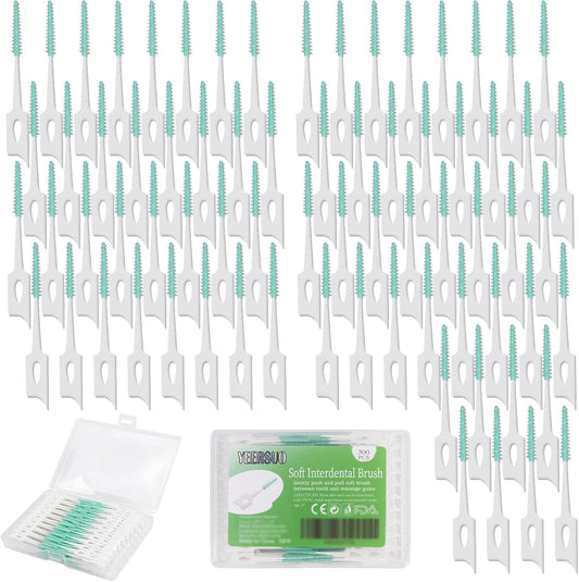 300PCS Soft Toothpick, Dental Floss Picks for Teeth Cleaning, Green