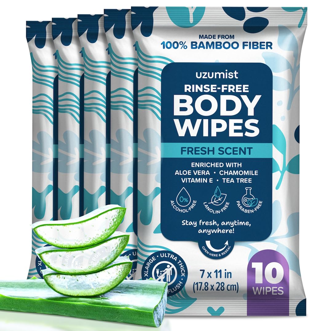 Camping Essentials - Body Wipes for Adults Bathing No Rinse - XL Wipes