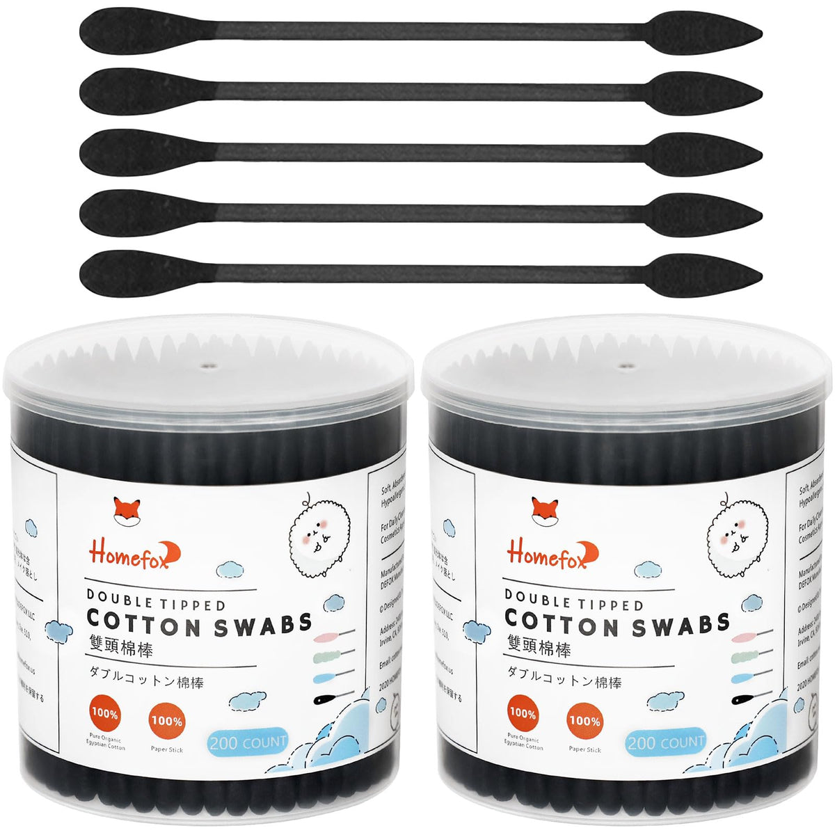 Cotton Swabs Precision Pointed - 400 Count Pointy Organic Cotton Buds Double Side Tightly Wrapped Cotton Tips Paper Stick Soft Gentle Lint-Free Cruelty-Free, Pointy & Round (White)