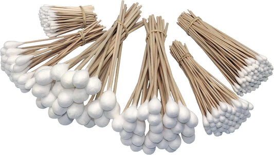 Grip 325 pc Cotton Swab Assortment - Auto Detailing, Electronics, Lubricant Application, Cleaning Firearms, Pets - Super Absorbent - Low Lint - Wood Handles - Home, Garage, Workshop, Office