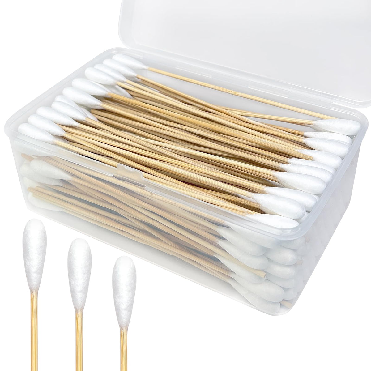 100 PCS Professional Dog Ear Cleaning Swabs - 6-inch Large Cotton Swabs