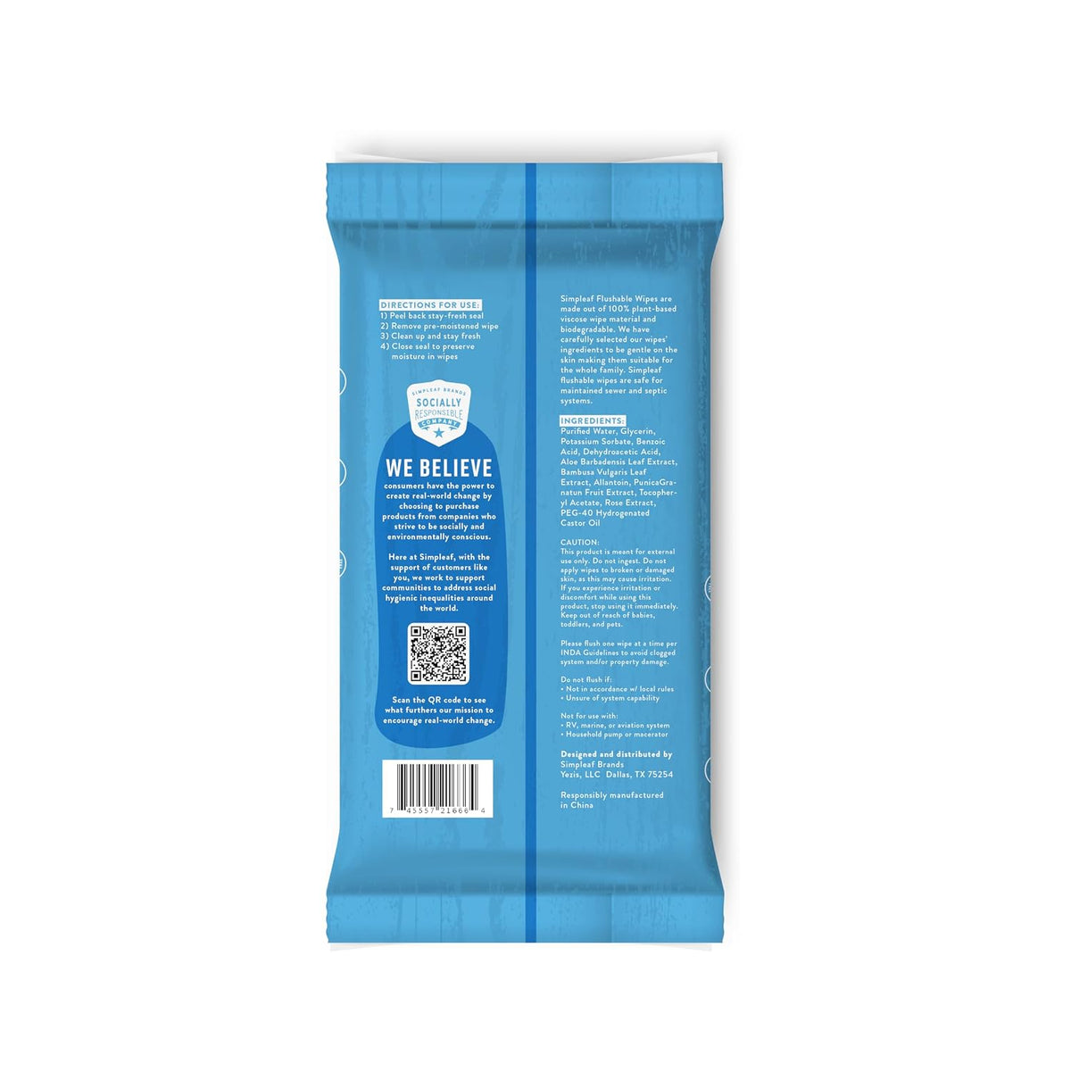 Simpleaf Flushable Wet Wipes Unscented | Plastic Free, Paraben & Alcohol Free | Hypoallergenic & Safe for Sensitive Skin | Soothing Aloe Formula | Adult Toilet Wipes (3 x 50 Counts Pack) 150 Counts