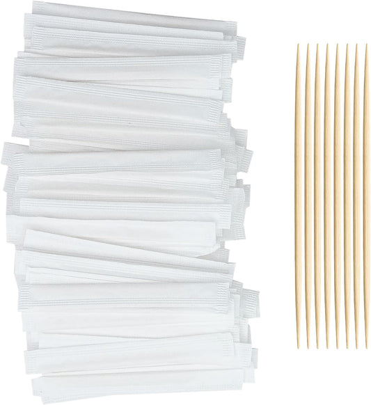 HOPELF Bamboo Toothpicks by Individually Wrapped for Appetizer, Olive, Barbecue, Fruit, Teeth Cleaning,Double-Points Wooden Toothpick.200 Count