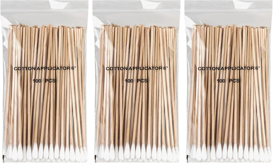 300PCS 6" Long Cotton Swabs with Wooden Sticks