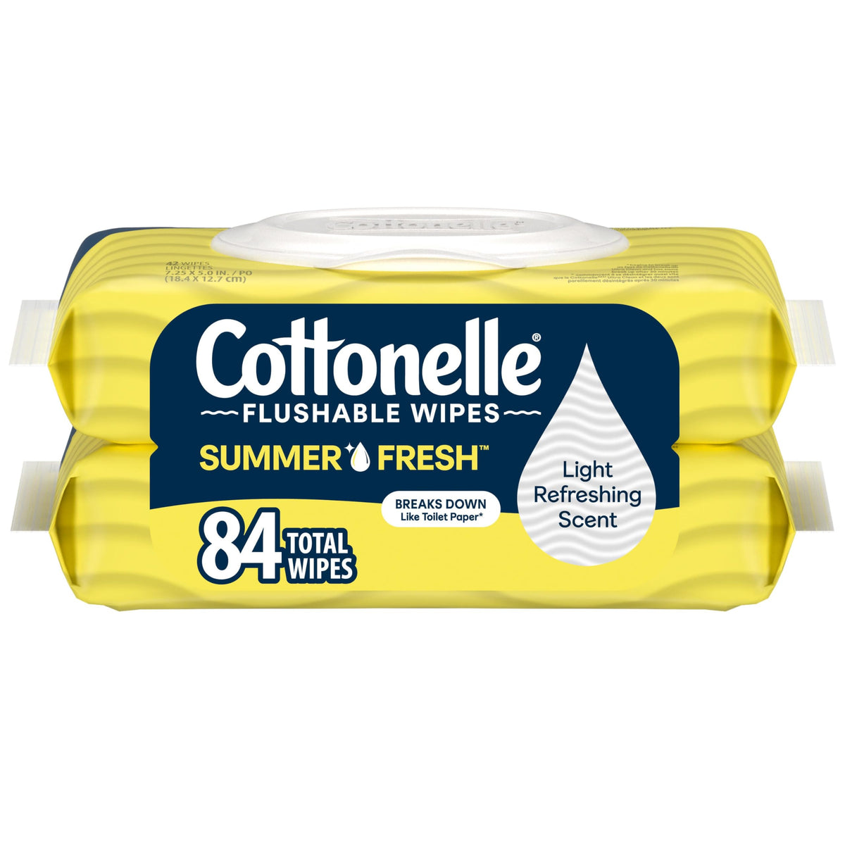 Cottonelle Fragrance Free Flushable Wipes, 8 Packs, 42 Wipes per Pack