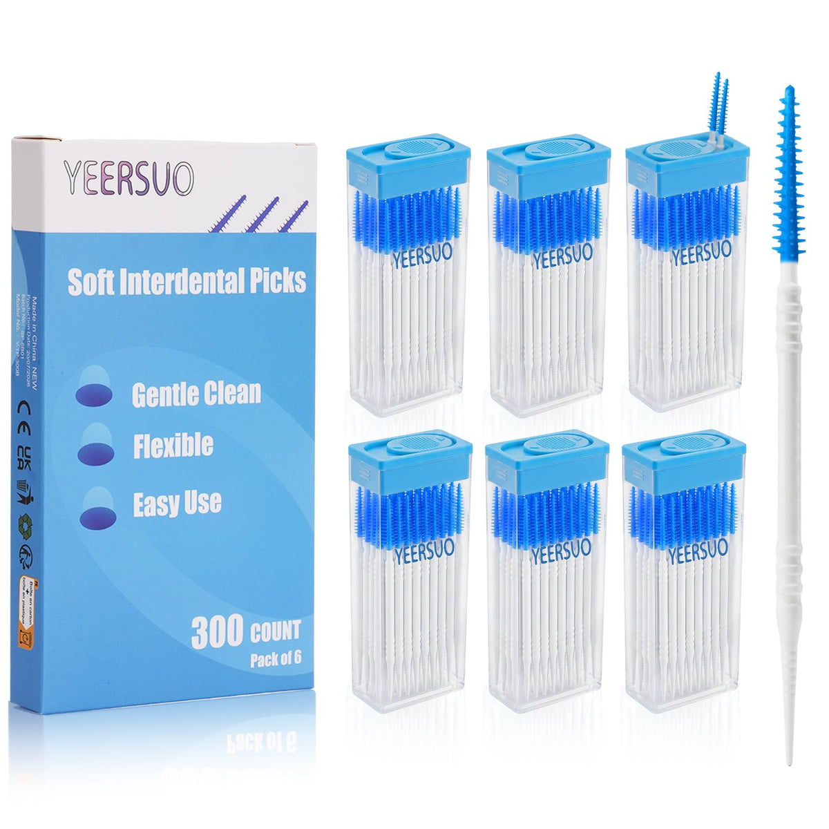 Dental Floss Picks, 300 Count of Toothpicks, Dental Picks of Green