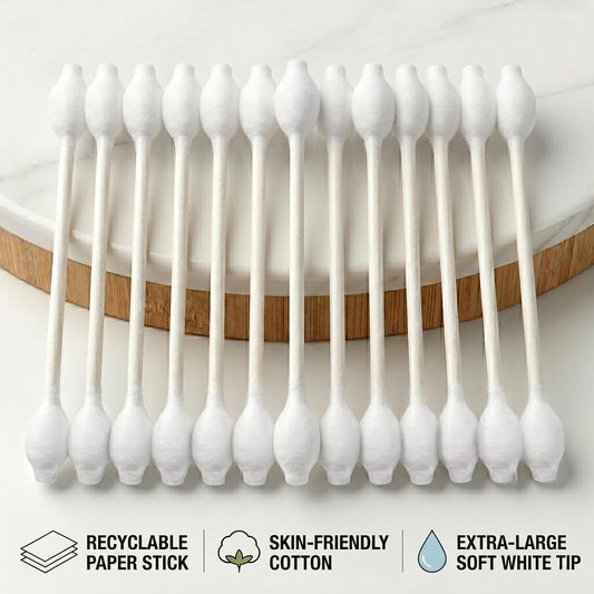 400pcs CGR Baby Safety Cotton Swabs with Large Tips for Newborn Babies Kids