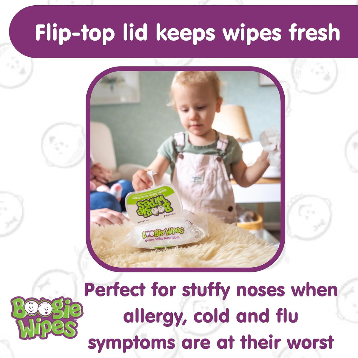 Boogie Wipes Gentle Saline Nose Wipes - 180 Count
