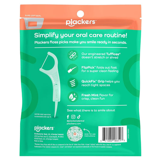 Plackers Micro Line Floss Picks, Intense Mint, 150 Count
