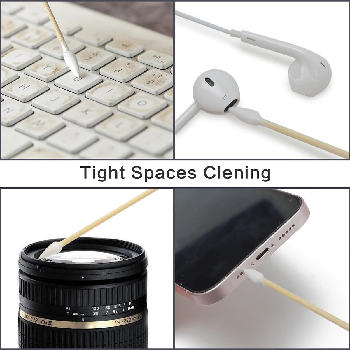 PINGMIC Gun Cleaning Swabs, 6" Long Cotton Swab