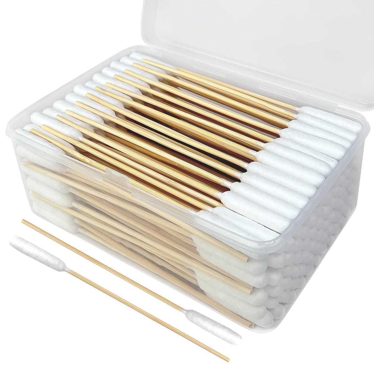 100 PCS Professional Dog Ear Cleaning Swabs - 6-inch Large Cotton Swabs