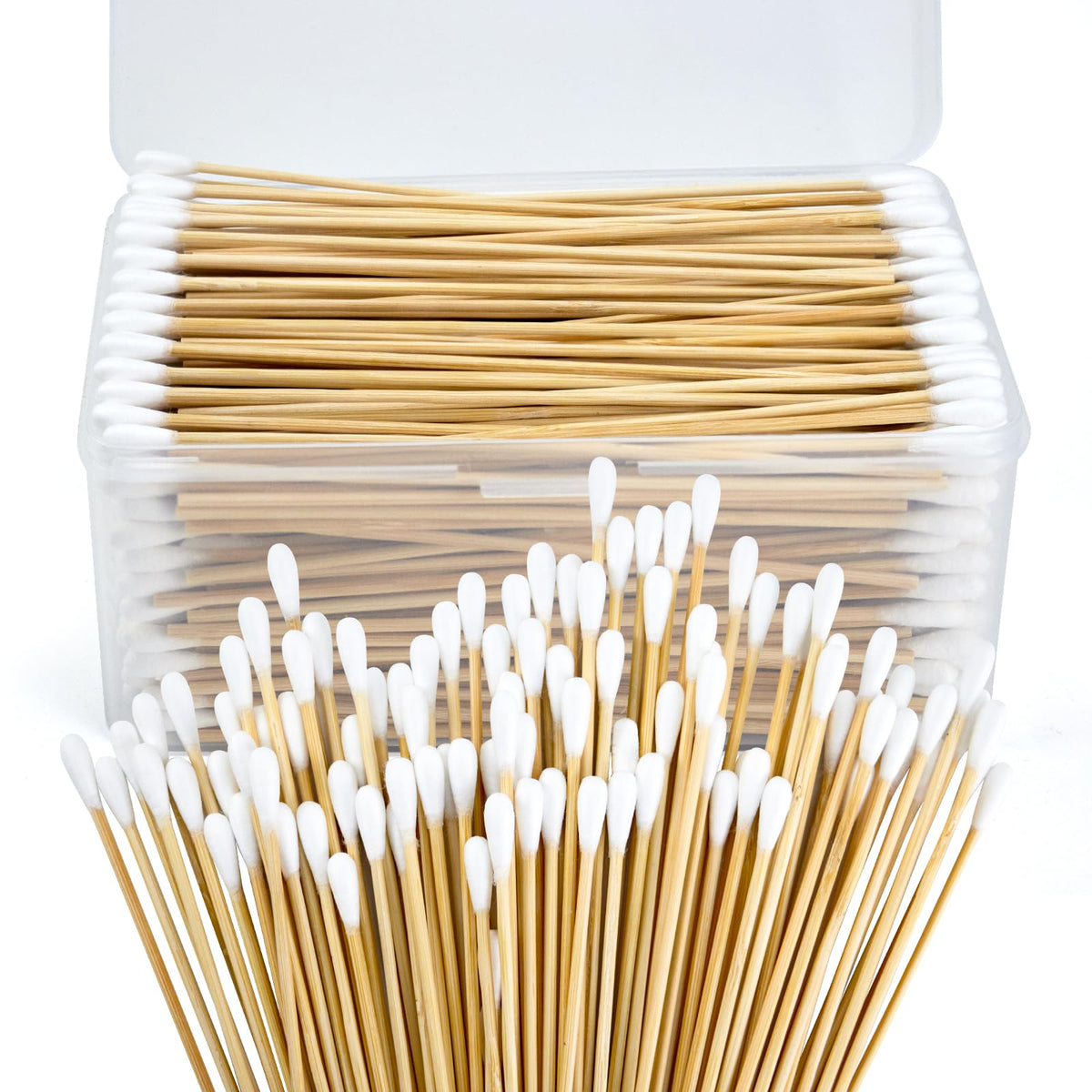 500/1000 Count 6'' Long Round/Pointed Cotton Swabs Durable Stem